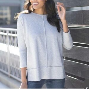 Spanx Perfect Length Dolman Sweatshirt in Heathered Gray Size Small